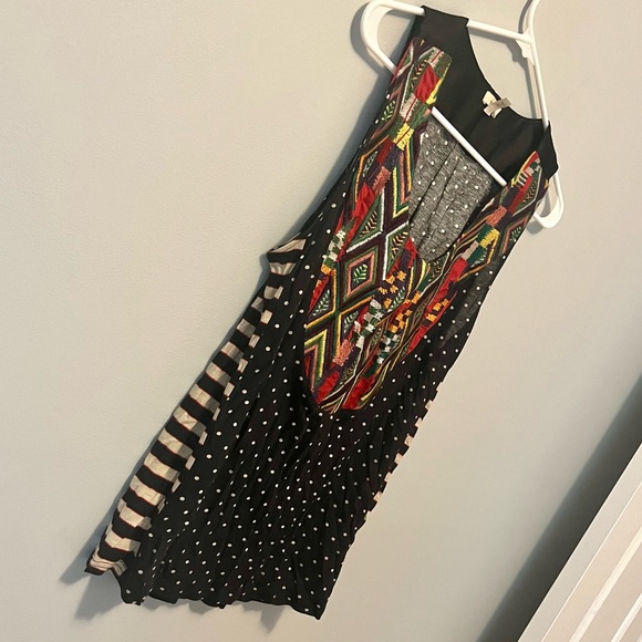 🍭 3/$30 Anthropologie colorful embroidered top stripes & polka dot print - Picture 5 of 15